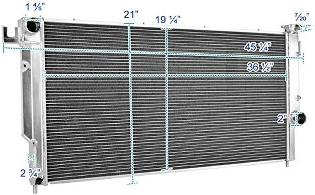 3 Row Aluminum Cooling Radiator Compatible with Dodge Ram 2500 3500 L6 5.9L Turbo Diesel 1994-2002