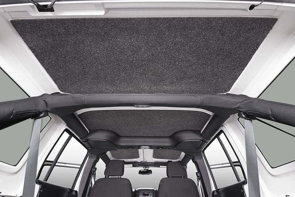 - Jeep Headliner | 2007 - 2010 Jeep Wrangler JK UNLTD 4 Door, Custom Cut, Grey - 4 Pc. | HLJK074DRK