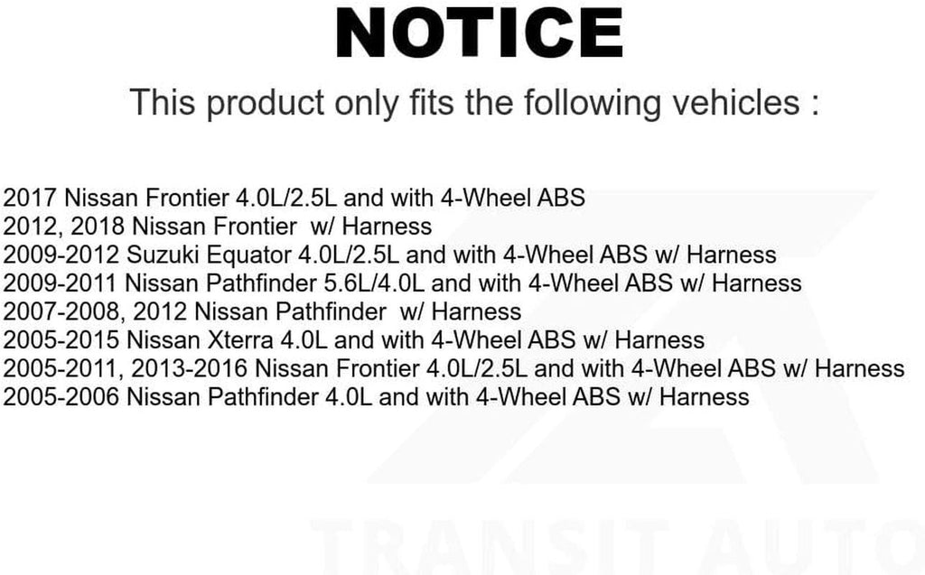 Mpulse Front ABS Wheel Speed Sensor SEN-2ABS0506 for Nissan Frontier Pathfinder Xterra Suzuki Equator