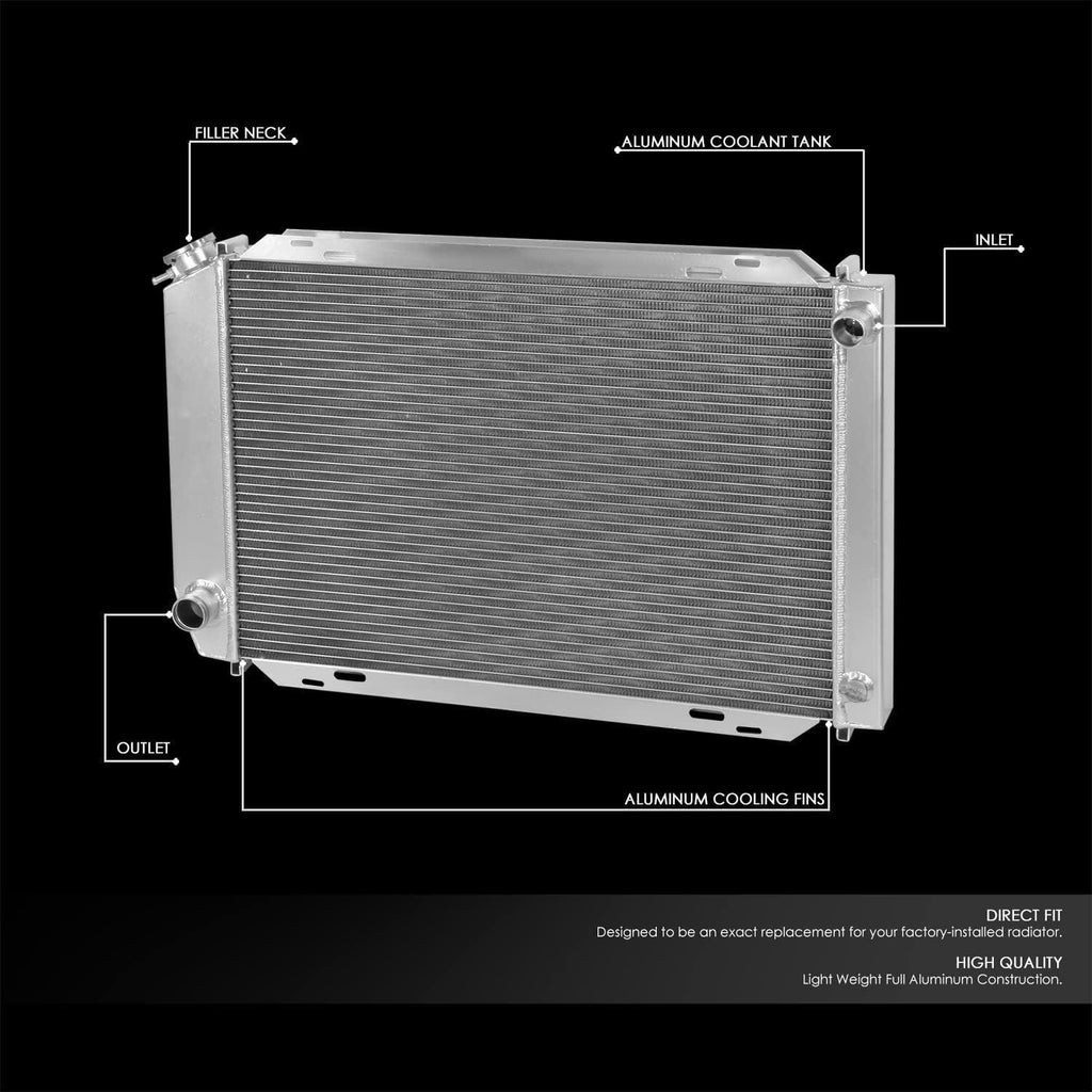 RA-FM79-3 3-Row Full Aluminum Radiator Compatible with 79-93 Mustang / 80-87 Thunderbird / 82-87 Continental / 80-86 Capri