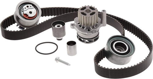 Professional TCKWP342M Timing Belt Kit with Water Pump, Tensioner, and 3 Idler Pulleys