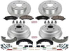 K15254DK Front and Rear Z23 Carbon Fiber Brake Pads with Drilled & Slotted Brake Drums Kit