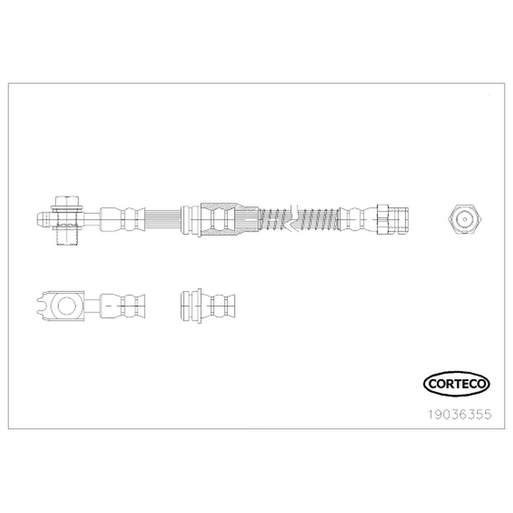 Corteco Brake Hydraulic Hose for Eos, Jetta, A3, Golf, Leon, GTI 19036355