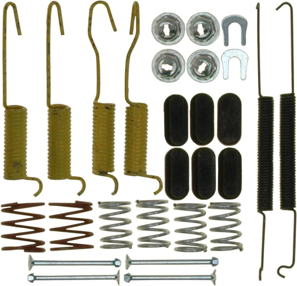 Professional 18K2480 Rear Drum Brake Spring Kit with Springs, Pins, Retainers, Washers, and Caps