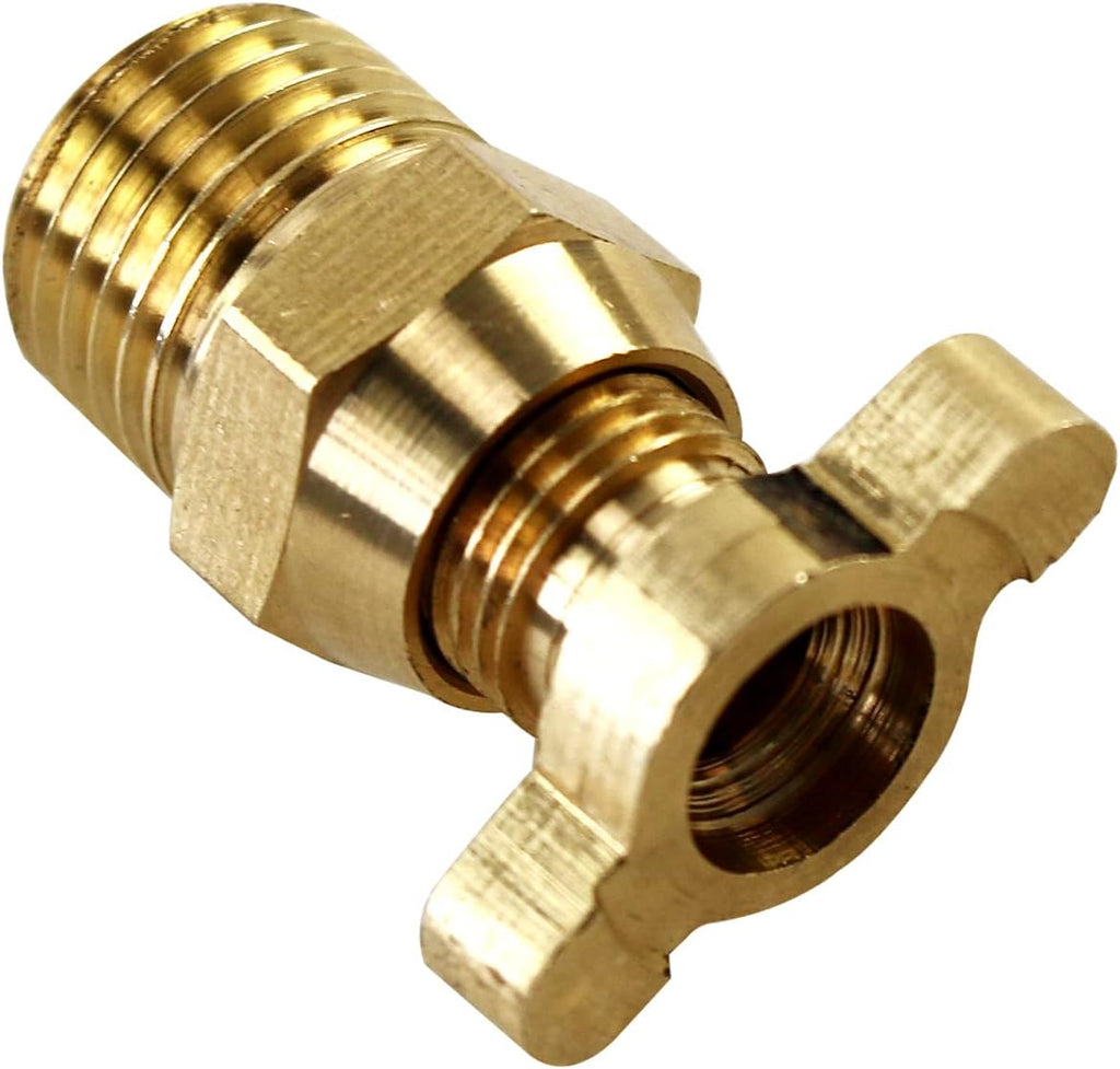 EGINCOOLER Drain Cock-Brass NPT 1/4" Radiator Universal Style Thread Male Brass Petcock Drain Plug 1PC