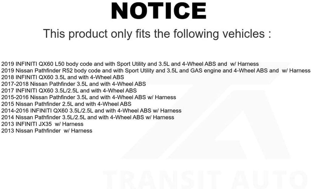 Mpulse Rear Left ABS Wheel Speed Sensor SEN-2ABS0947 for Nissan Pathfinder INFINITI QX60 JX35