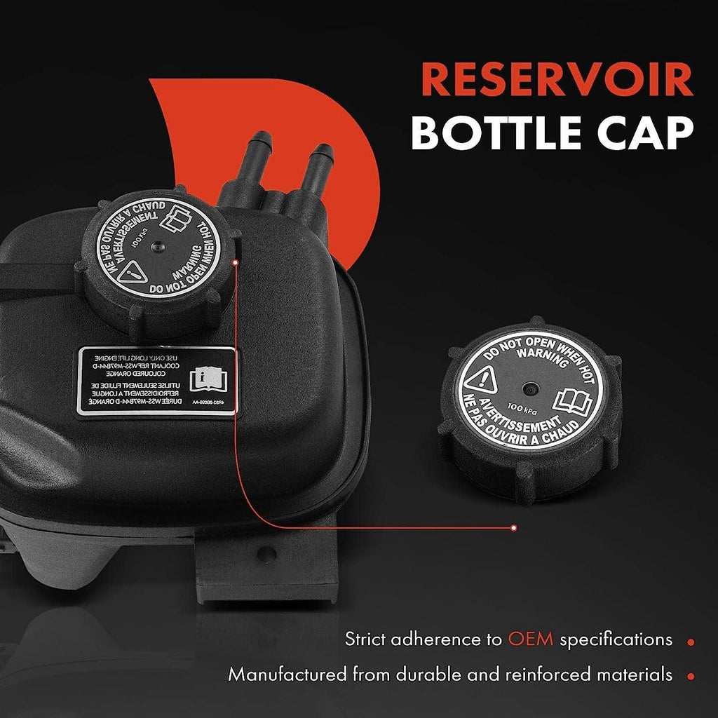 A-Premium Engine Coolant Overflow Recovery Reservoir Tank [W/Cap & Sensor] Compatible with Jaguar XK8 1997-2006 4.0L 4.2L, Replace # MJD4400AB