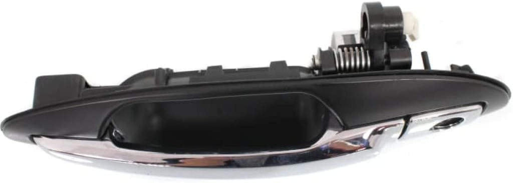 for Kia Optima Exterior Door Handle Front, Driver Side Primed Bezel with Chrome Lever (2001-2006) | with Key Hole | Trim:All Submodels | KI1310111 | 826503C021