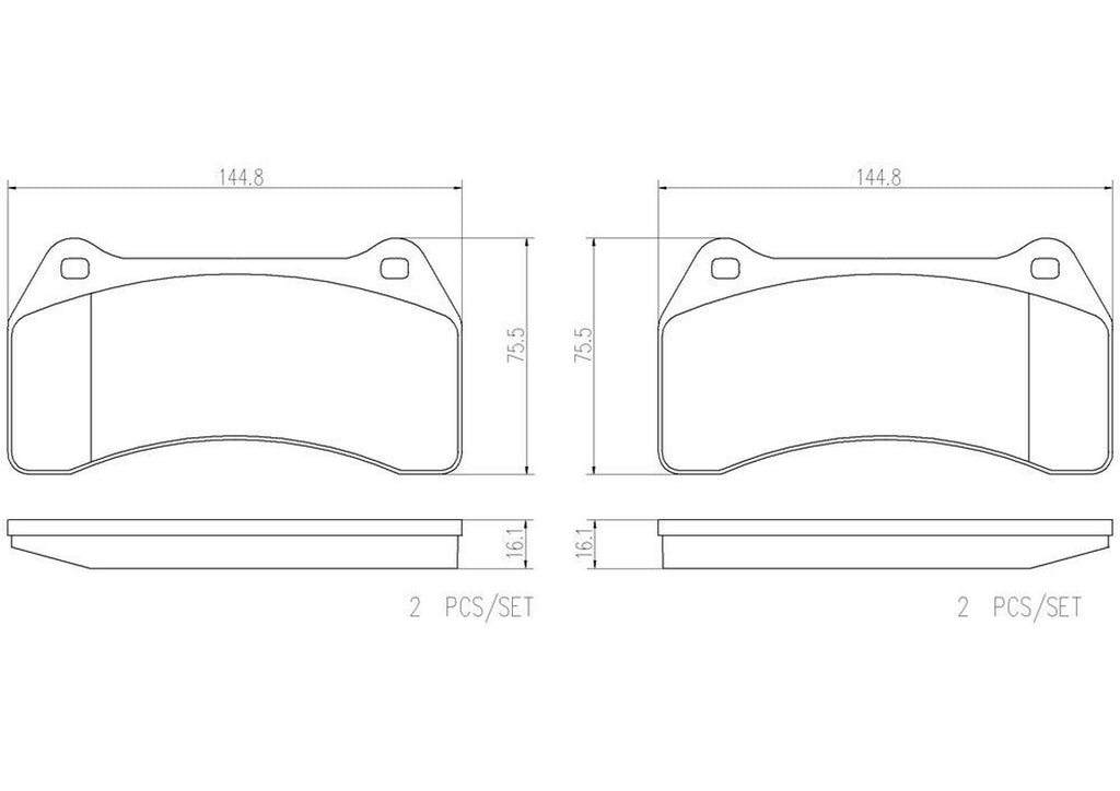 Brembo Front Disc Brake Pad Set for Jaguar (P36014N)