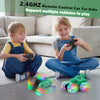 Remote Control Car, Dinosaur RC Stunt Car Invincible 360°Rolling Twister with Colorful Lights & Music Switch, Rechargeable RC Car for Toddlers, Kids, Boys and Girls(Green)