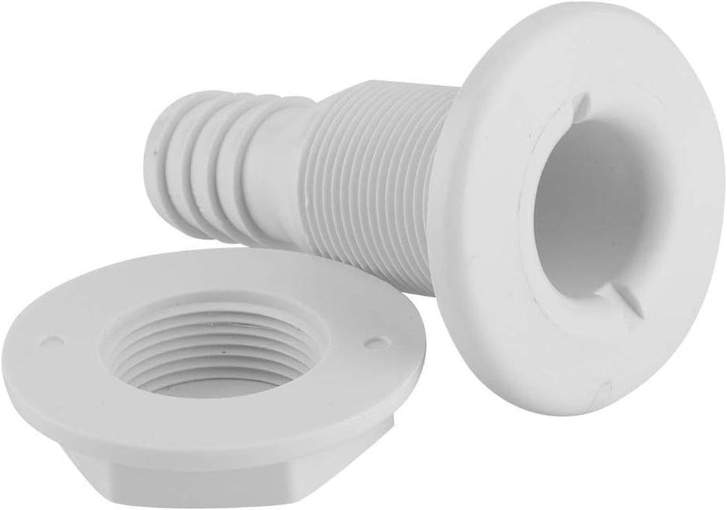 Thru Hull Bilge Fitting, 1In Nylon Plastic Marine Thru Hull Bilge Pump Hose Aerator Fitting for Boat Yacht Sail RV Camper Van