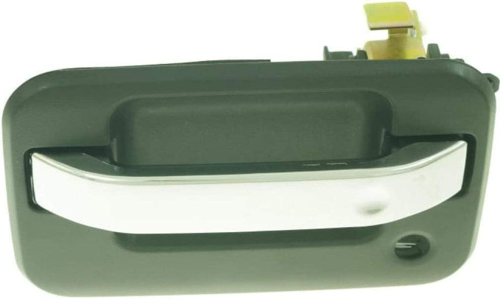 for Lincoln Mark LT Exterior Door Handle Front, Driver Side Textured Black Bezel with Chrome Lever (2006-2008) | with Key Hole| Trim : Base