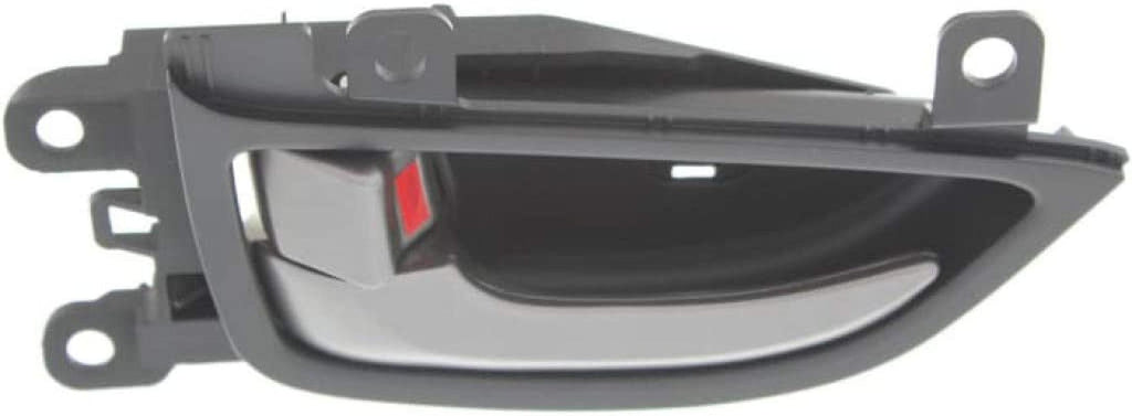 for Hyundai Elantra Interior Door Handle Front, Driver Side Black Bezel with Beige Lever (2011-2016) | with Door Lock Button| Trim:All Submodels