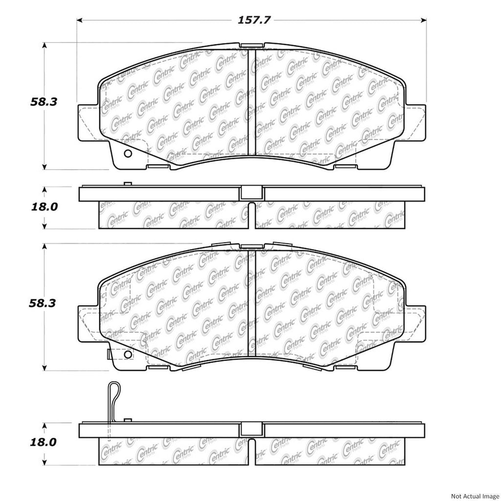 Centric Front Disc Brake Pad for TL, Ridgeline (103.11020)