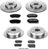K6307 Front and Rear Z23 Carbon Fiber Brake Pads with Drilled & Slotted Brake Rotors Kit