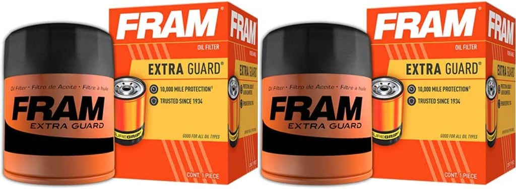 FRAM Extra Guard PH3980, 10K Mile Change Interval Spin-On Oil Filter (Pack of 2)