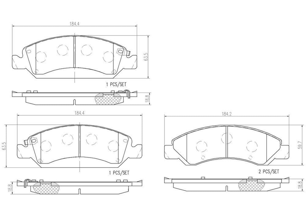 Front Disc Brake Pad Set for Tahoe, Silverado 1500, Sierra 1500+More (P10058N)