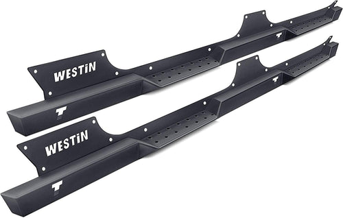 42-7015 Textured Black Rock Slider Steps for Jeep Wrangler JK Unlimited 4Dr 2007-2018 (Excl. 2018 JL), 1 Pack