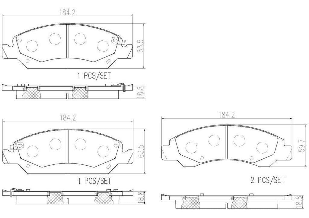 Front Disc Brake Pad Set for Escalade, Escalade ESV, Suburban+More (P09015N)