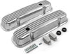 PCE314.1162 Pontiac 326 400 455 Polished Nostalgic Finned Aluminum Valve Covers W/Hole