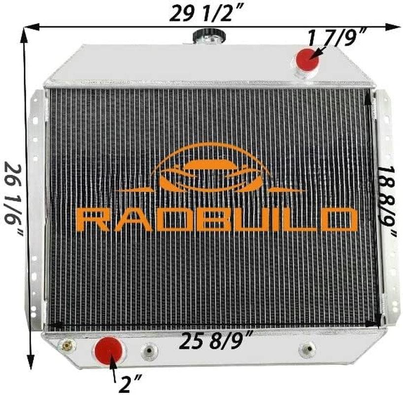 Radbuild 3 Row Aluminum DPI433 Radiator for 1966-1979 Ford F-Series F100 F150 F250 F350 Bronco Truck Pickup V8 Engine Radiators 67 68 69 70 71 72 73 74 75 76 77 78