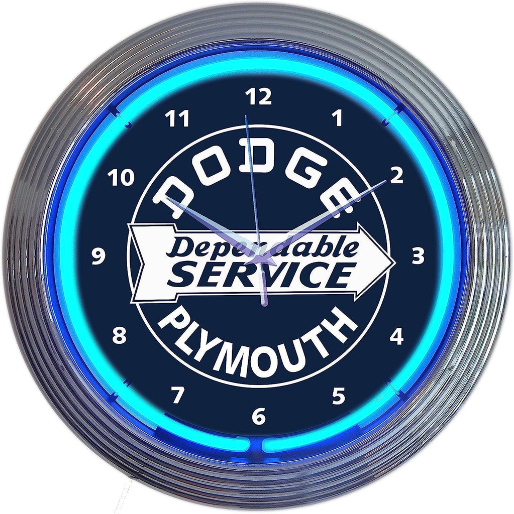 Dodge Dependable Service Neon Clock