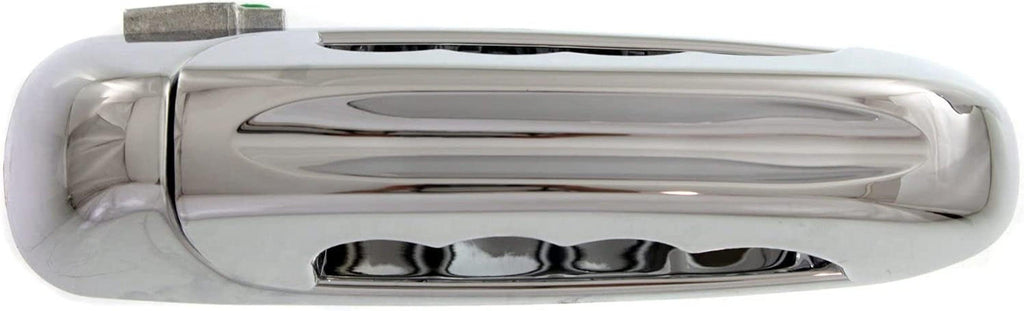 Rear Exterior Door Handle Compatible with 2002-2008 Dodge Ram 1500 and 2003-2009 Dodge Ram 2500 / Ram 3500 Chrome,With Slash Design Lever, Set of 2, Driver and Passenger Side