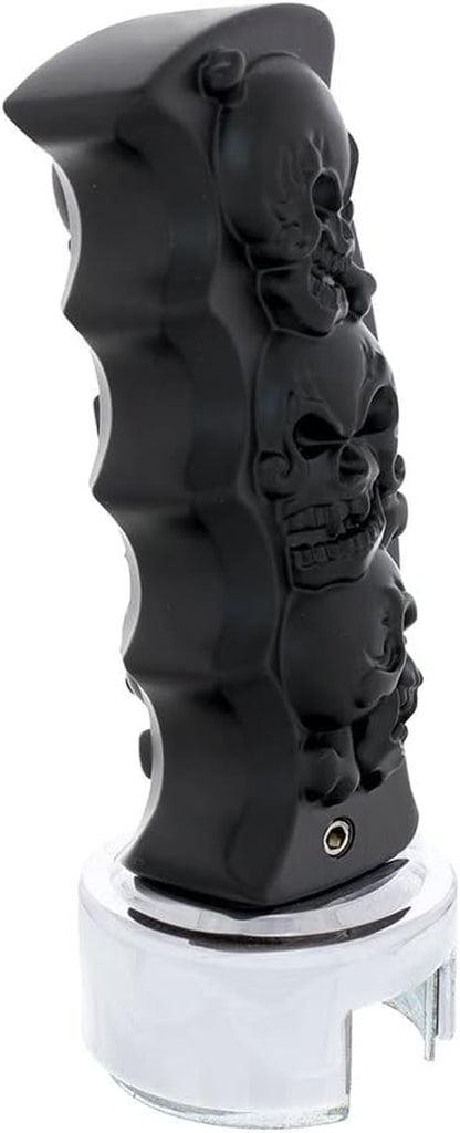 70668 - Manual Transmission Shift Knob - Black Skulls Pistol Grip 13/15/18 Speed Gearshift Knob with Adap