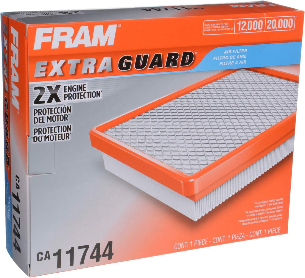 Extra Guard Rigid Rectangular Panel Engine Air Filter Replacement, Easy Install W/ Advanced Engine Protection and Optimal Performance, CA11744 for Select Fiat Vehicles