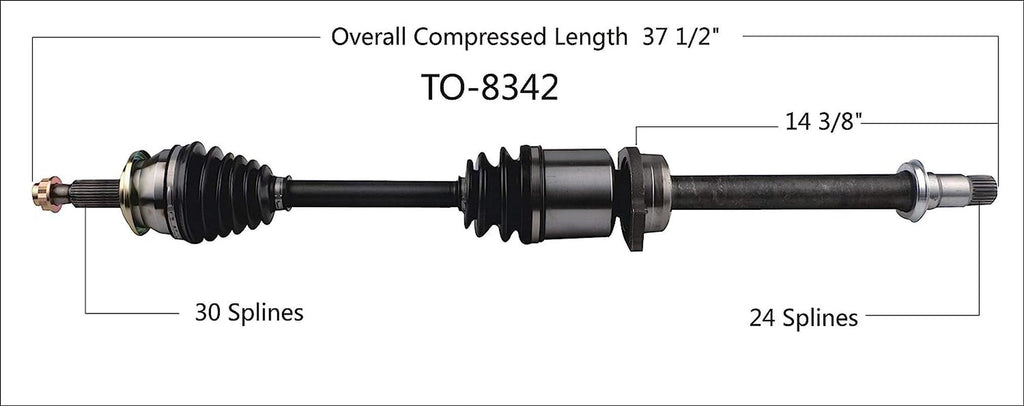 TO-8342 CV Axle, 1 Pack