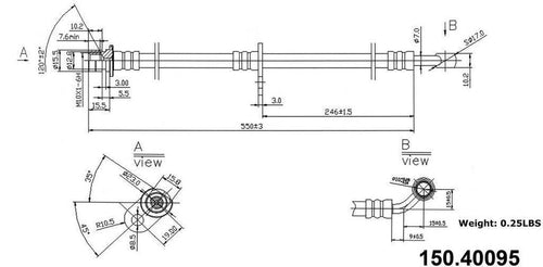 Centric Brake Hydraulic Hose for 02-05 Civic 150.40095