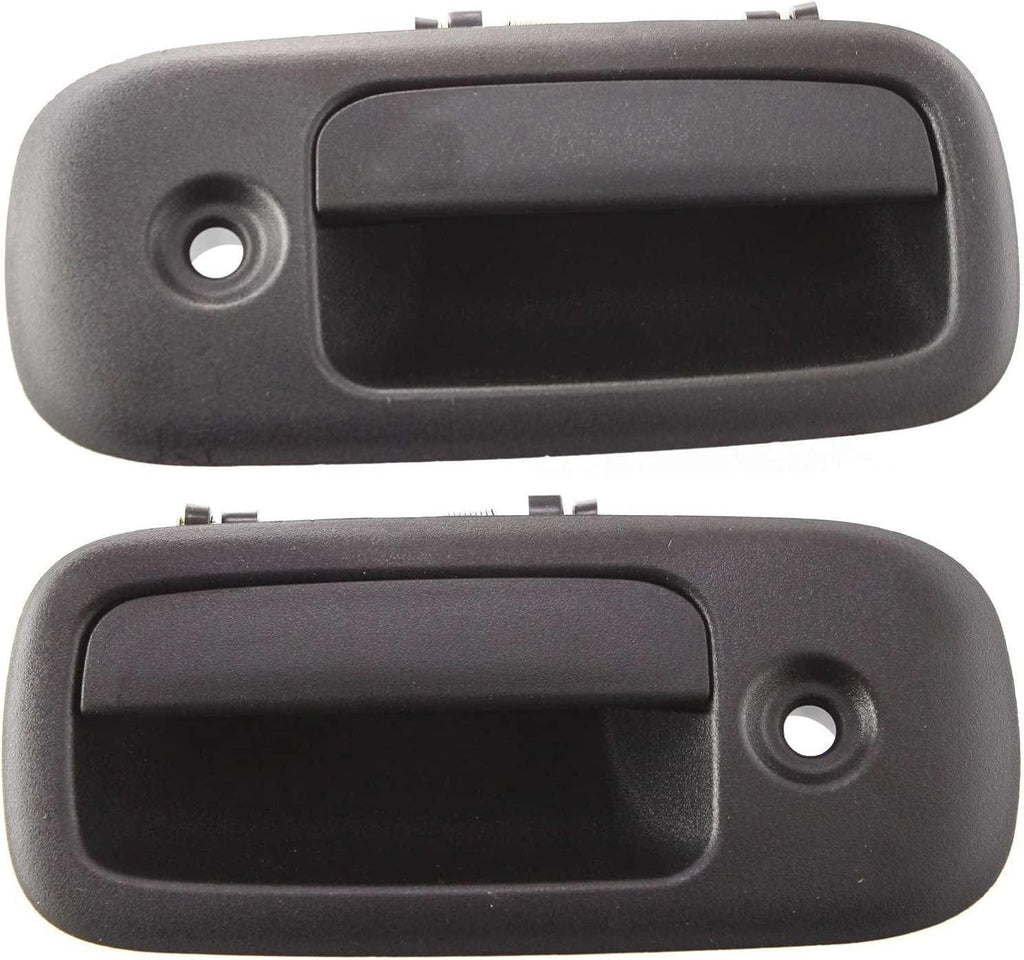 Front Exterior Door Handle Compatible with 2003-2009 Chevrolet Express 1500 / Express 2500 / Express 3500 Textured Black, Set of 2, Driver and Passenger Side
