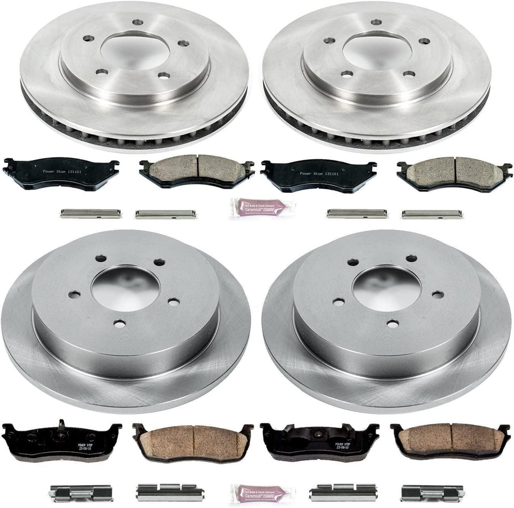 KOE1870 Autospecialty Front and Rear Replacement Brake Kit-Oe Brake Rotors & Ceramic Brake Pads