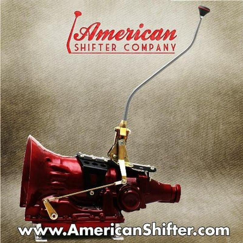 58943 Single Action Automatic Transmission Shifter Kit with 23" Dual Bend Arm and Black Knob for GM TH350 Transmission