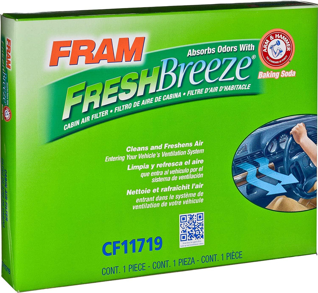 Fresh Breeze Cabin Air Filter with Arm & Hammer Baking Soda, CF11719 for Select Mercedes-Benz Vehicles, White