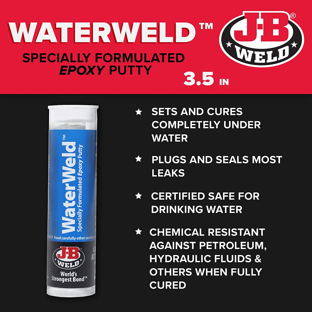 J-B Weld 8277 Waterweld Epoxy Putty Stick - 2 Oz., off White