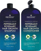 Peppermint Rosemary Hair Regrowth and anti Hair Loss Shampoo and Conditioner Set - Daily Hydrating, Detoxifying, Volumizing Shampoo and Fights Dandruff for Men and Women 16 Fl Oz X 2