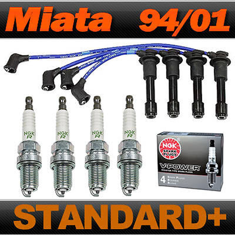 For Mazda Miata 1.8L Spark Plug & Ignition Wires/Lead Set NGK V-Power 1994-2001