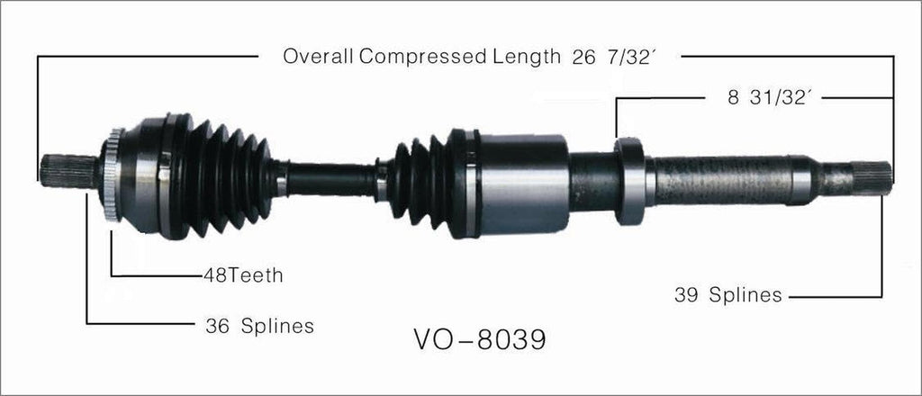 VO-8039 CV Axle Shaft