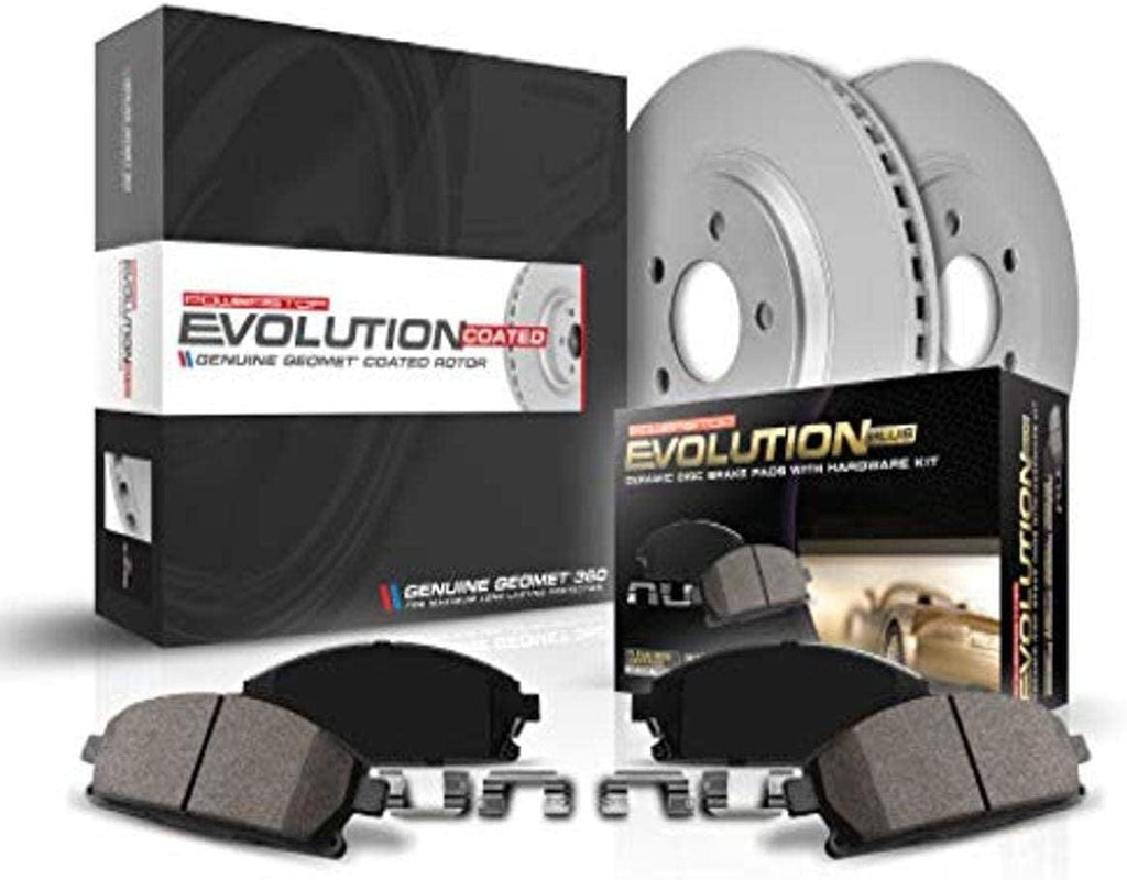 CRK7626 Front and Rear Coated Brake Rotors and Z23 Carbon Fiber Brake Pads Kit
