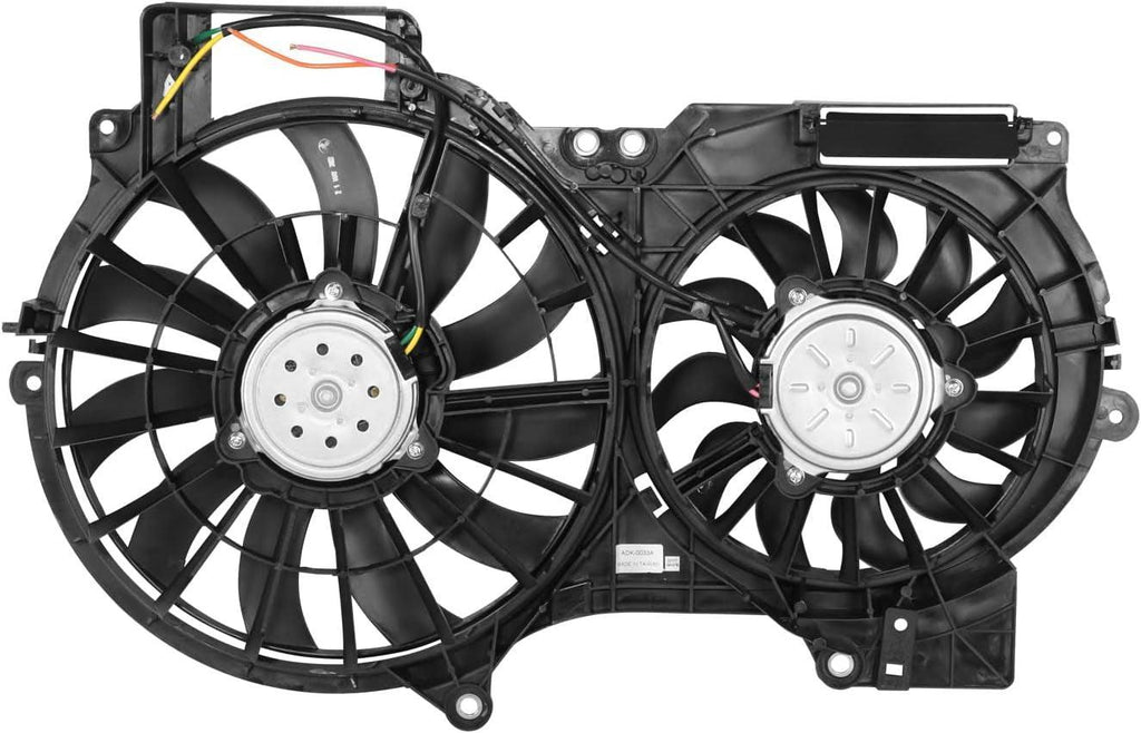 Factory Style Radiator Cooling Fan Assembly Compatible with 05-11 Audi A6 3.2L,OEM-RF-0304