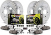 K6943-26 Front and Rear Z26 Carbon Fiber Brake Pads with Drilled & Slotted Brake Rotors Kit