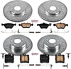 K2786 Front and Rear Z23 Carbon Fiber Brake Pads with Drilled & Slotted Brake Rotors Kit