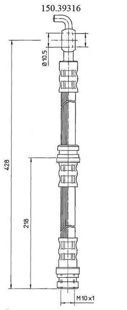 Centric Brake Hydraulic Hose for S40, V40 150.39316
