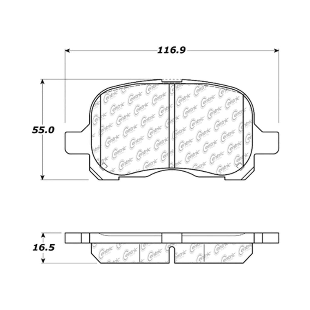 Centric Front Disc Brake Pad for Prizm, Corolla (103.07410)