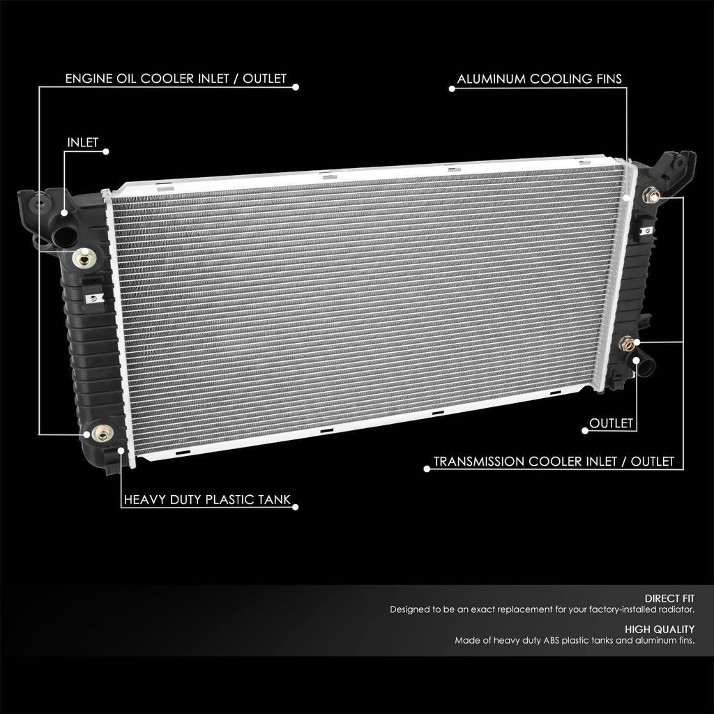 OEM-RA-13569 OE Style 1-Row Aluminum Cooling Radiator Compatible with 15-17 Silverado 1500/15-16 Sierra 1500/15-20 Escalade ESV Yukon 5.3L 6.0L 6.2L AT