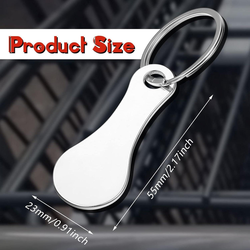 4 Pcs Portable Aluminum Alloy Key Ring Metal Shopping Trolley Tokens Unisex Gift Keyrings Decorations for Men Women Shopping Cart Grocery Shopping Trolleys