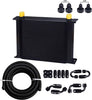30 Row AN10-10AN Stacked Plate Oil Cooler 6AN 8AN Adapter Universal Engine Transmission Bundle with 6AN 3/8" Fuel Line Hose Fitting Kit Braided Nylon Stainless Steel Oil Gas CPE 20FT Black