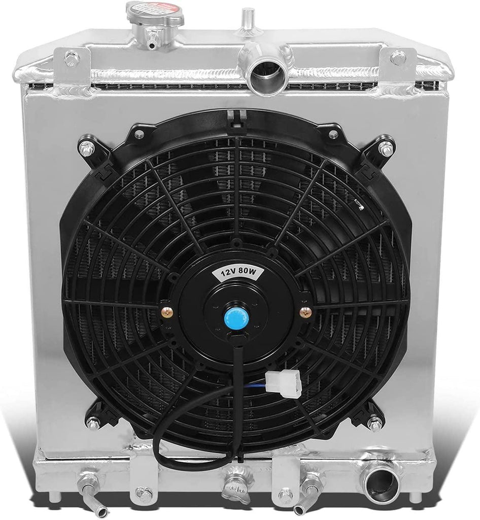 RA+FS-HC92-42-AT-2 2-Row Radiator with 12V Fan Shroud Compatible with 92-00 Civic / 93-97 Del Sol / 94-01 Integra at MT