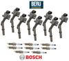 OEM Ignition Coil + Spark Plug Double Iridium (8Sets) Beru Bosch for Mercedes V8